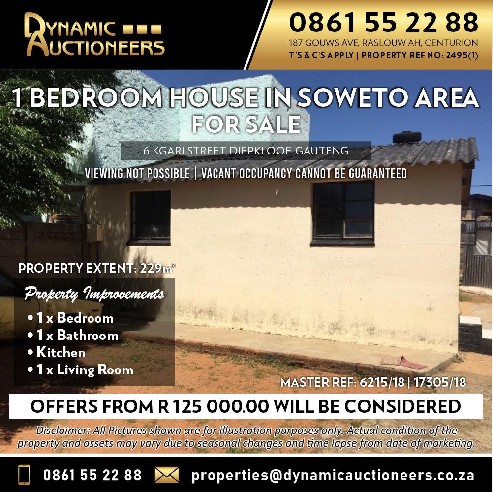 1 Bedroom Property for Sale in Diepkloof Gauteng