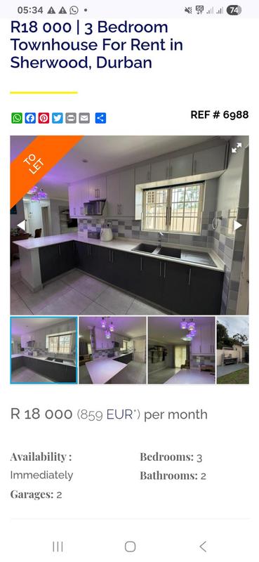 To Let 4 Bedroom Property for Rent in Sherwood KwaZulu-Natal